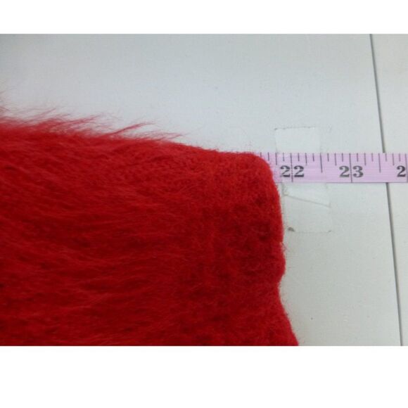 Jennifer Lopez Red and Metalic Silver Fuzzy Sweater - Picture 10 of 10